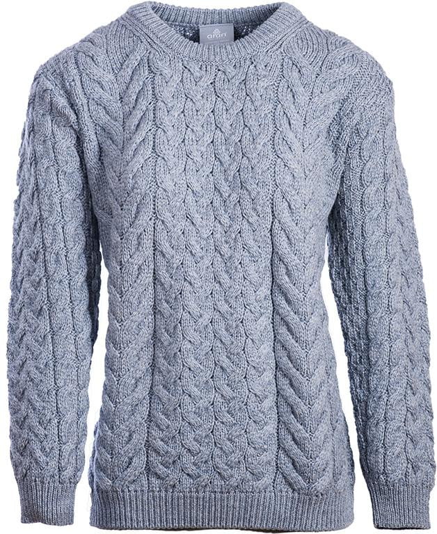 Women's Supersoft Merino Wool Cable Crew Neck Sweater by Aran Mills - 5 Colours - Image 4