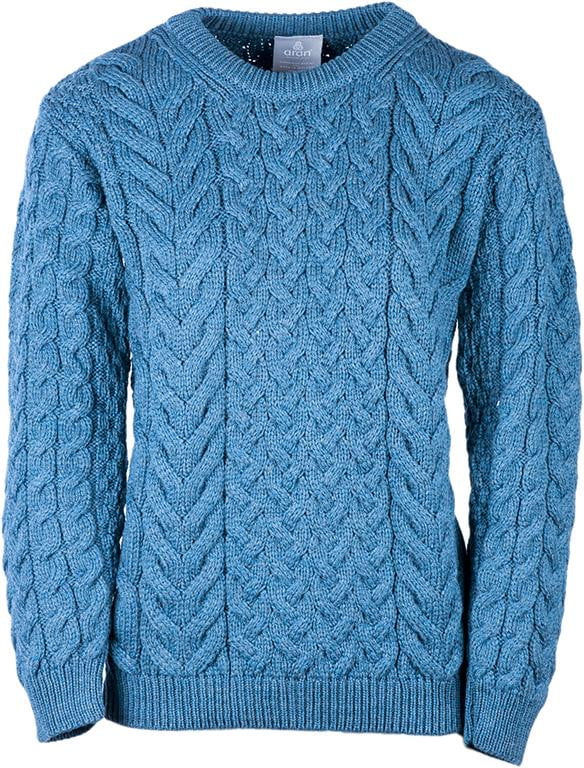 Women's Supersoft Merino Wool Cable Crew Neck Sweater by Aran Mills - 5 Colours - Image 5