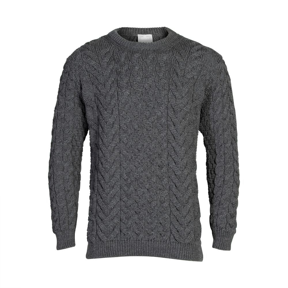 Women's Supersoft Merino Wool Cable Crew Neck Sweater by Aran Mills - 5 Colours - Image 6