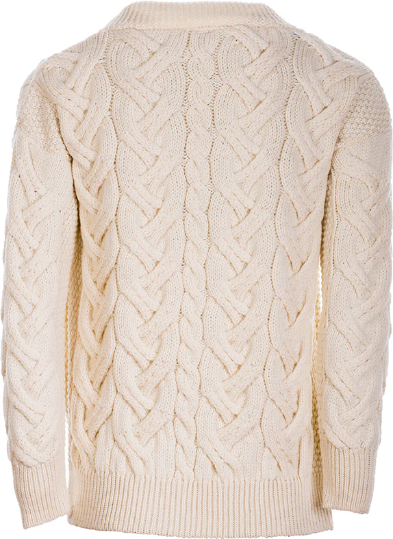 Women's Supersoft Merino Wool Chunky V-Neck Cable Cardigan by Aran Mills - Image 3