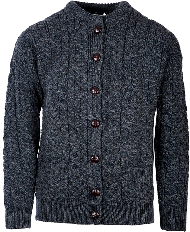 Women's  Merino Wool Classic Button Cardigan by Aran Mills - Image 3