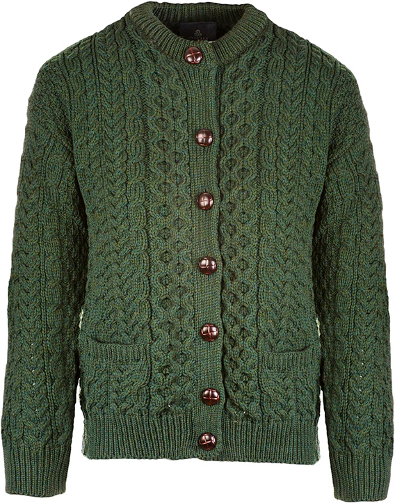 Women's  Merino Wool Classic Button Cardigan by Aran Mills - Image 4