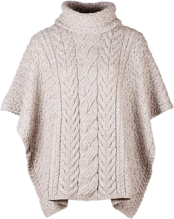Women's Supersoft Merino Wool Cowl Neck Poncho by Aran Mills - 6 Colours - Image 3