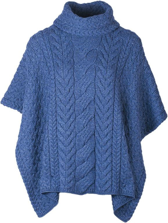 Women's Supersoft Merino Wool Cowl Neck Poncho by Aran Mills - 6 Colours - Image 6