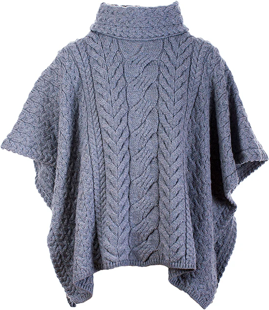 Women's Supersoft Merino Wool Cowl Neck Poncho by Aran Mills - 6 Colours - Image 7