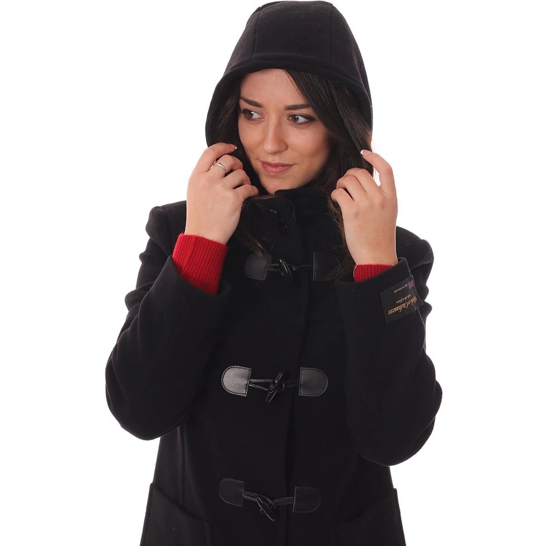 Women's Duffle Coat in Black - Image 10