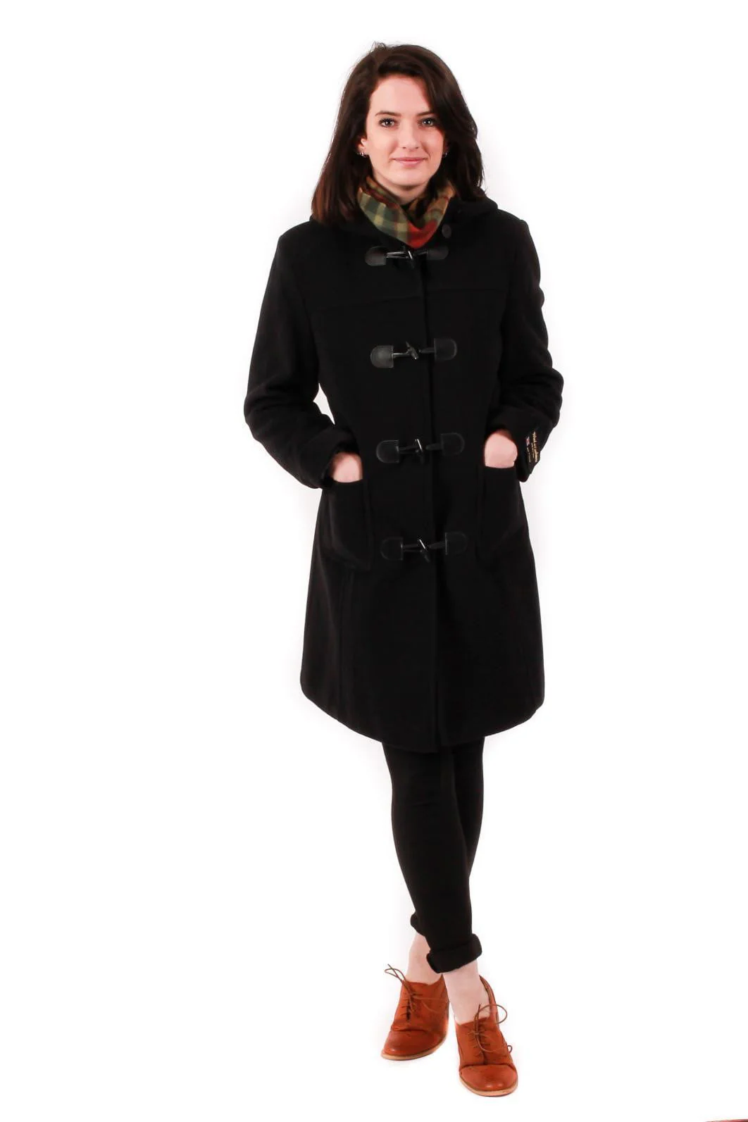 Women's Duffle Coat in Black - Image 3