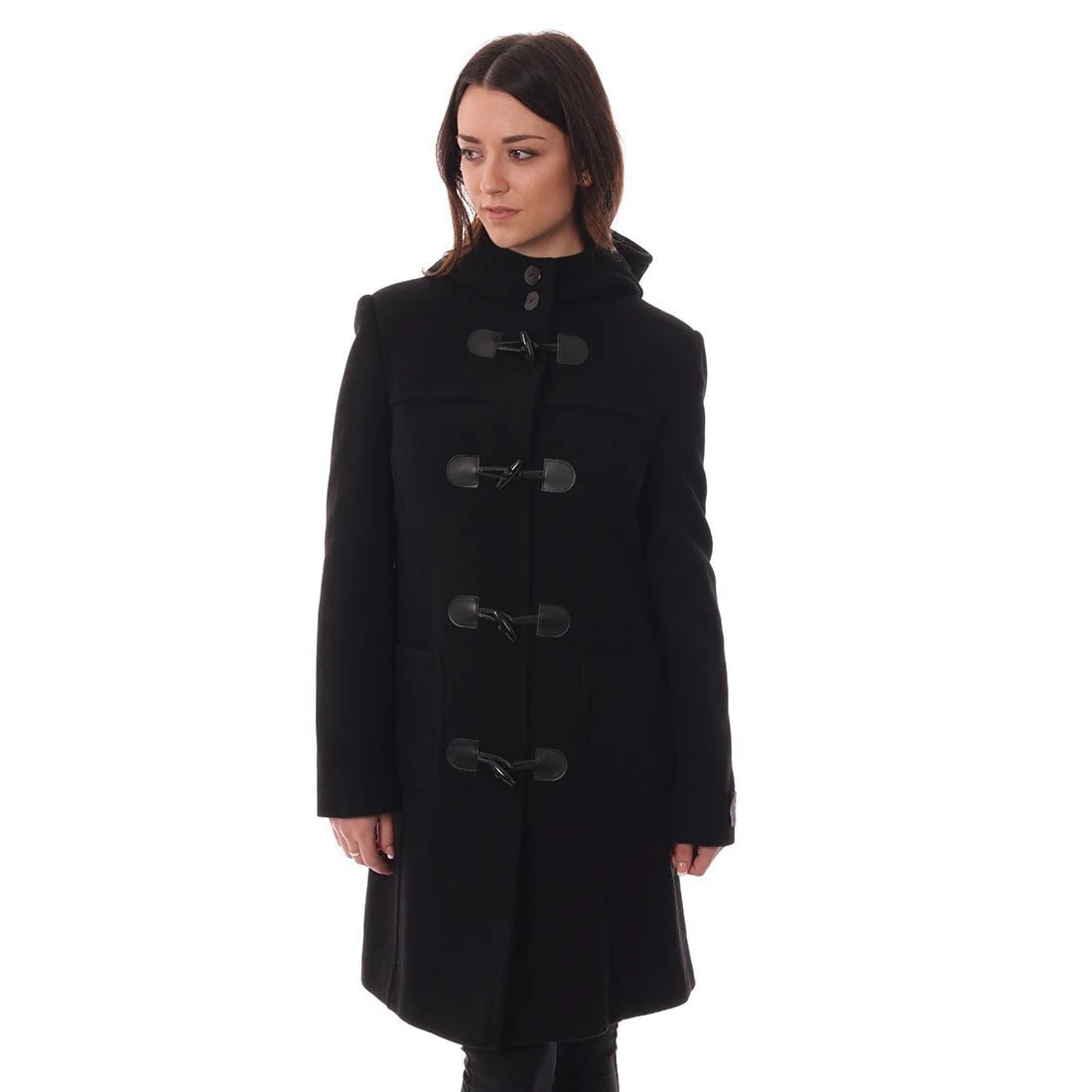 Women's Duffle Coat in Black - Image 5