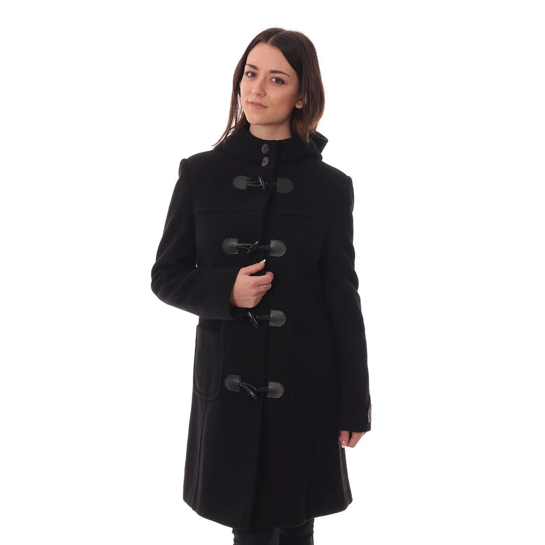 Women's Duffle Coat in Black - Image 6