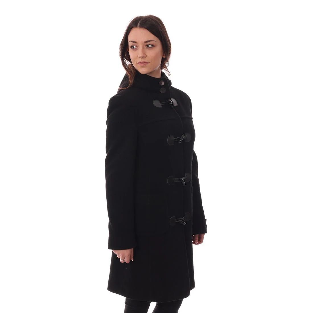 Women's Duffle Coat in Black - Image 8
