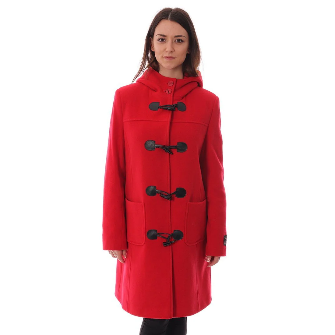 Women's Cashmere Duffle Coat in Red - Image 9