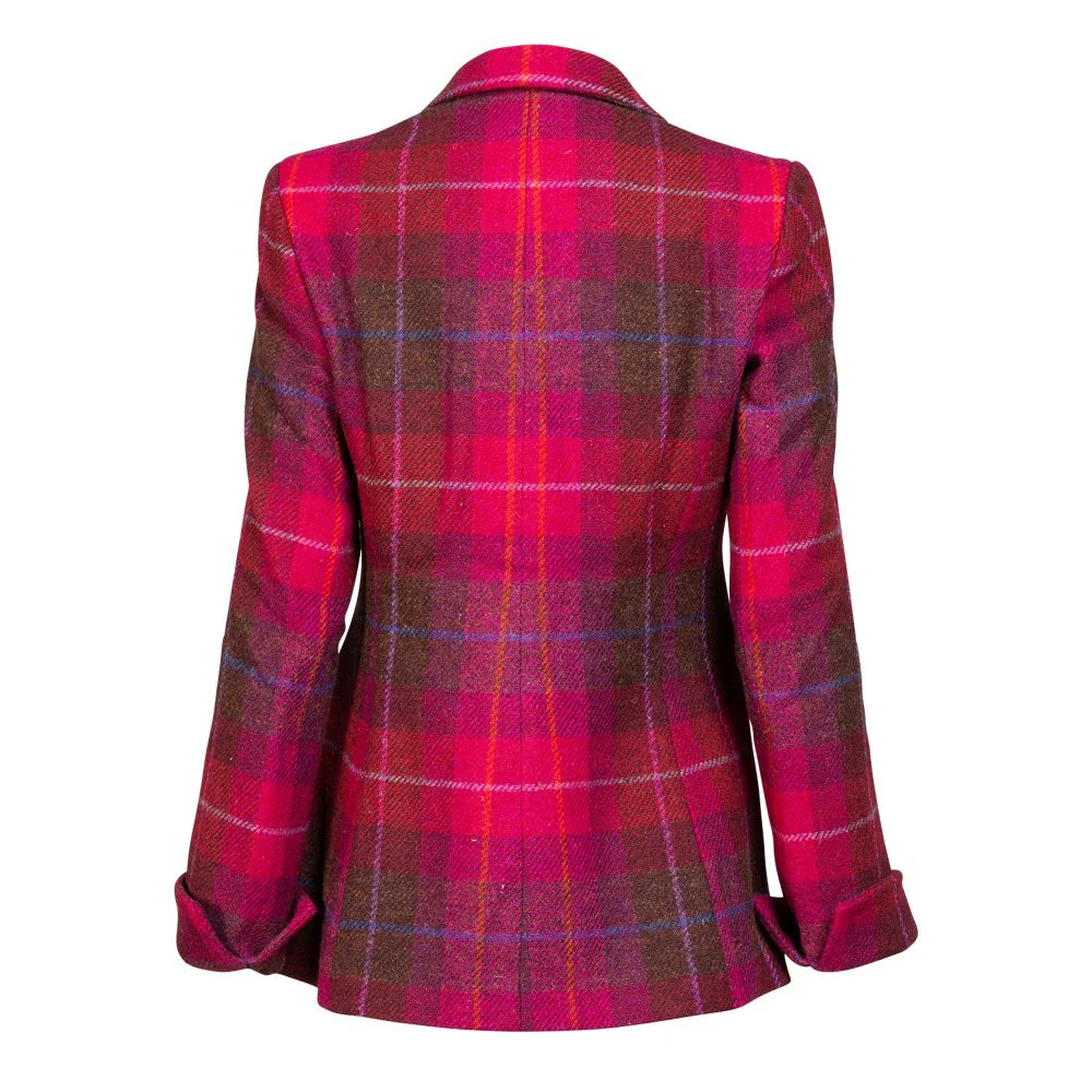 Women's Harris Tweed Jacket - Maggie - Red/Brown Check (Size 12 remaining) - Image 3