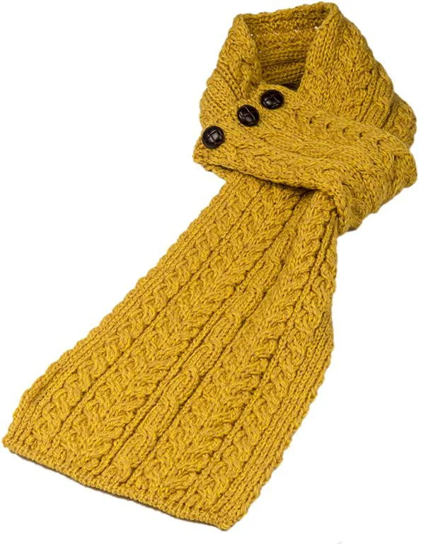 Women's Merino Wool Buttoned Loop Scarf by Aran Mills - Image 10