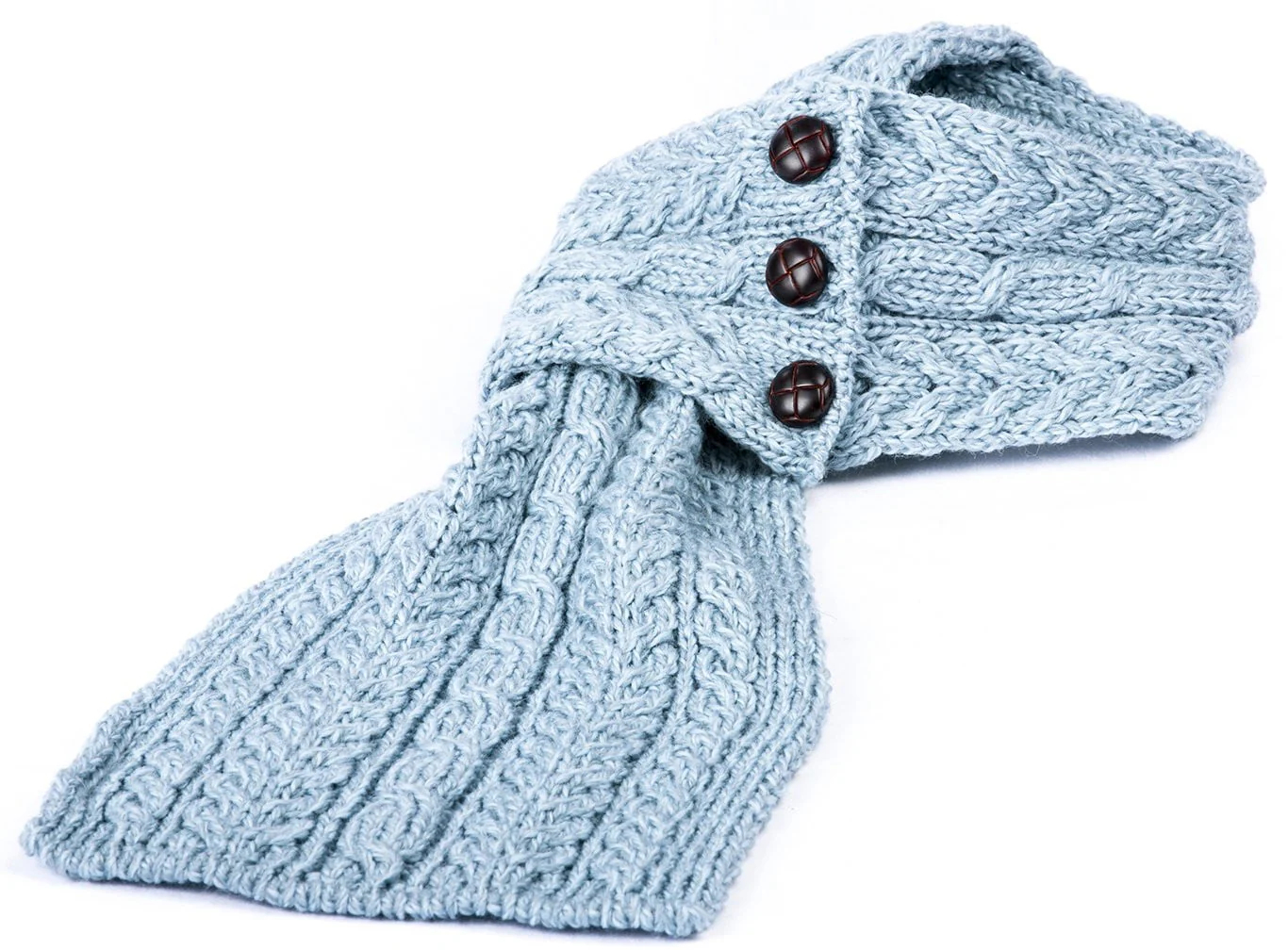Women's Merino Wool Buttoned Loop Scarf by Aran Mills - Image 5