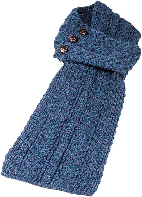 Women's Merino Wool Buttoned Loop Scarf by Aran Mills - Image 8