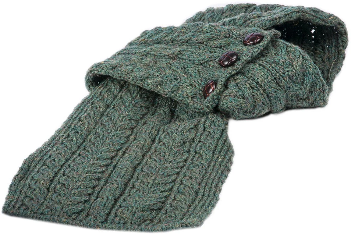 Women's Merino Wool Buttoned Loop Scarf by Aran Mills - Image 9