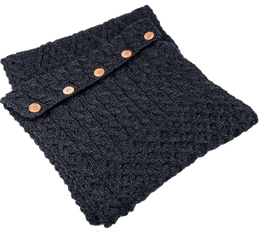 Women's Merino Wool Buttoned Snood by Aran Mills - Image 2