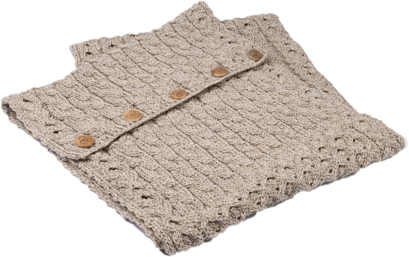 Women's Merino Wool Buttoned Snood by Aran Mills - Image 3