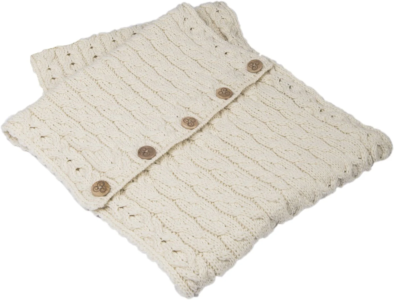 Women's Merino Wool Buttoned Snood by Aran Mills - Image 4