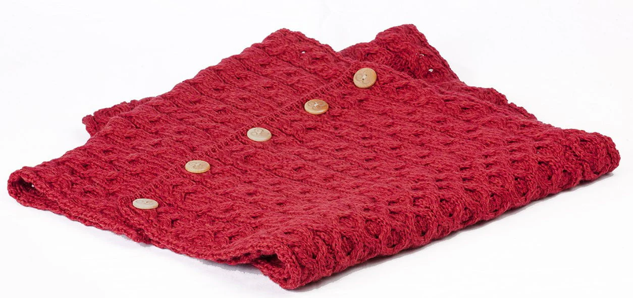Women's Merino Wool Buttoned Snood by Aran Mills - Image 6