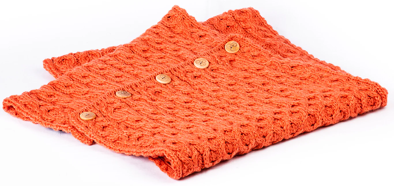 Women's Merino Wool Buttoned Snood by Aran Mills - Image 8
