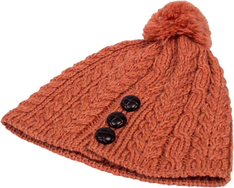 Women's Merino Wool Hat with Bobble by Aran Mills - Image 11