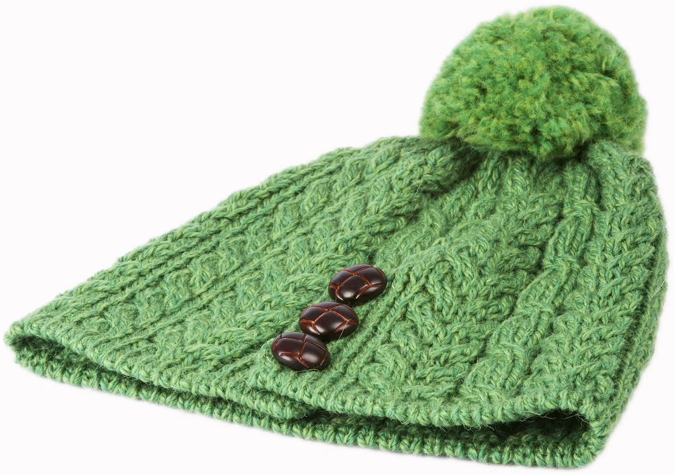 Women's Merino Wool Hat with Bobble by Aran Mills - Image 7