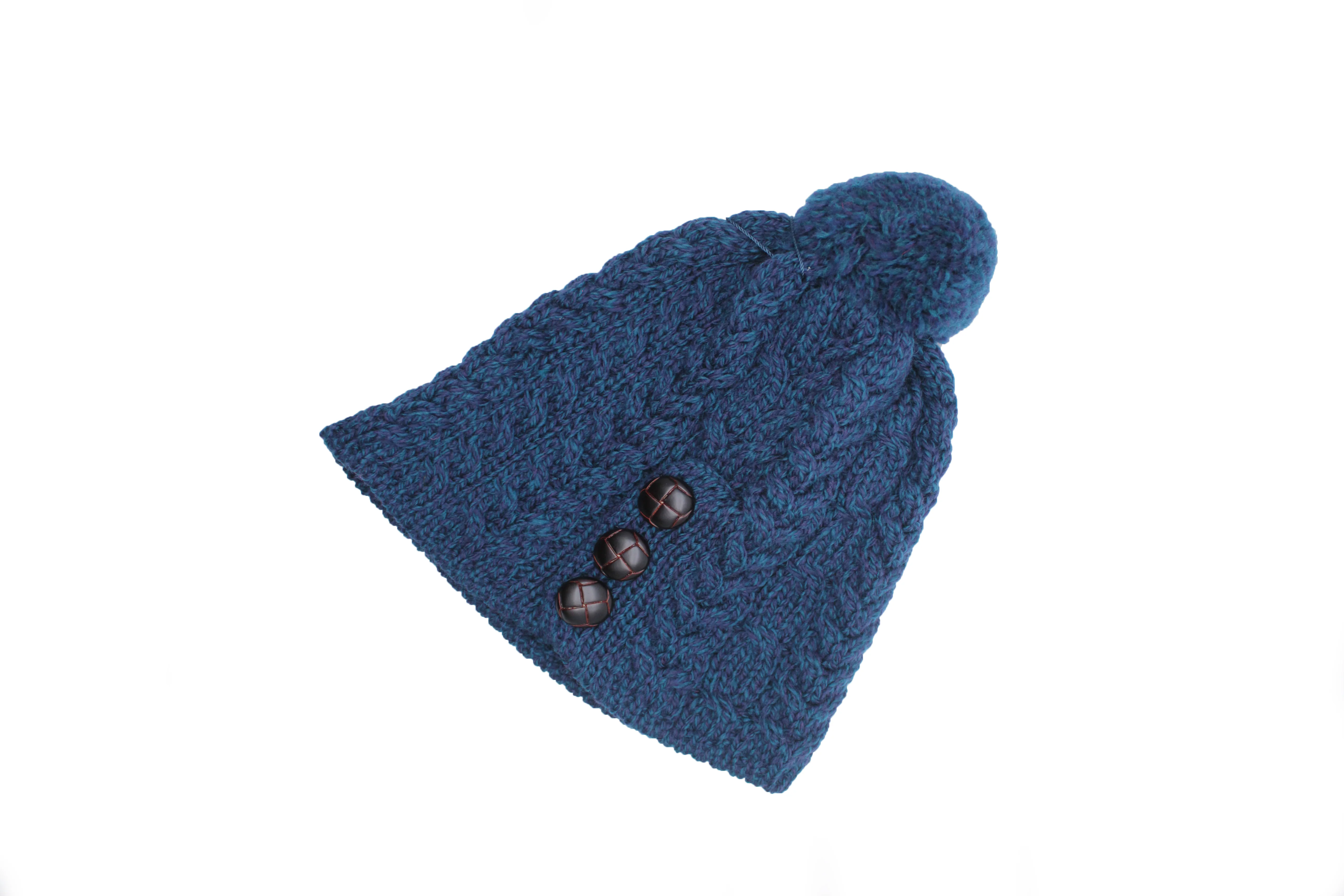 Women's Merino Wool Hat with Bobble by Aran Mills - Image 8