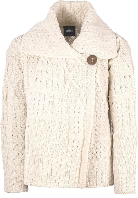 Women's Merino Wool One Button Cardigan by Aran Mills - Image 3