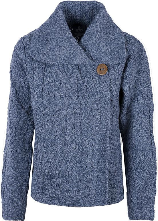Women's Merino Wool One Button Cardigan by Aran Mills - Image 4