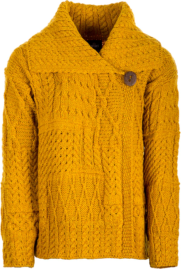 Women's Merino Wool One Button Cardigan by Aran Mills - Image 5