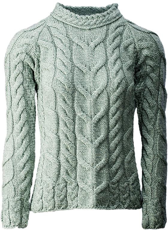 Women's Supersoft Merino Wool Plaid Weave Crew Neck Sweater by Aran Mills - Image 4