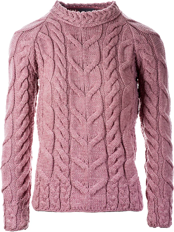 Women's Supersoft Merino Wool Plaid Weave Crew Neck Sweater by Aran Mills - Image 5