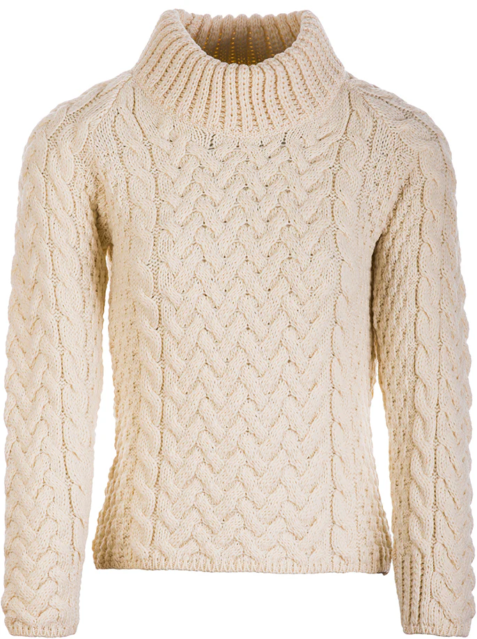 Women's Merino Wool Shaped Crew Neck Sweater by Aran Mills - Image 2
