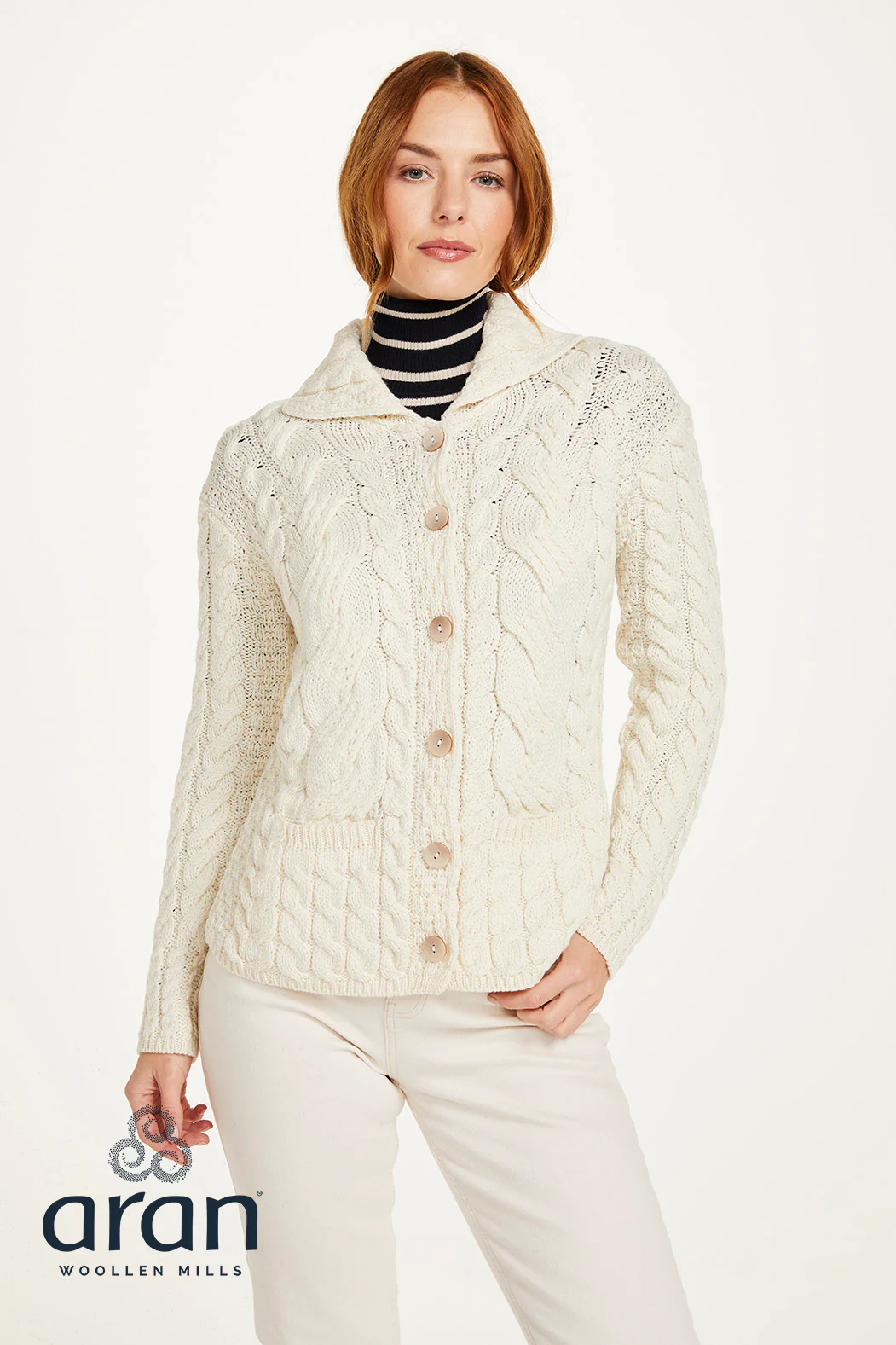 Women's Supersoft Merino Wool Six Button Cardigan by Aran Mills - 7 Colours - Image 5