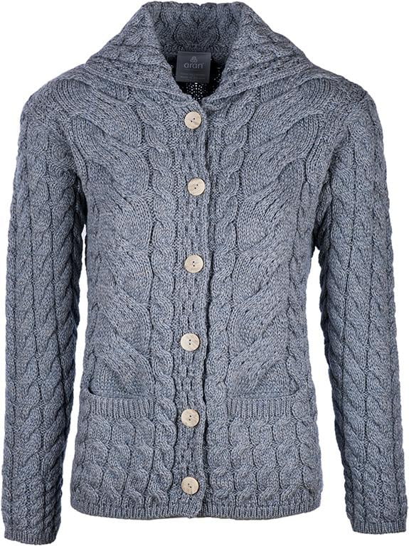 Women's Supersoft Merino Wool Six Button Cardigan by Aran Mills - 7 Colours - Image 9