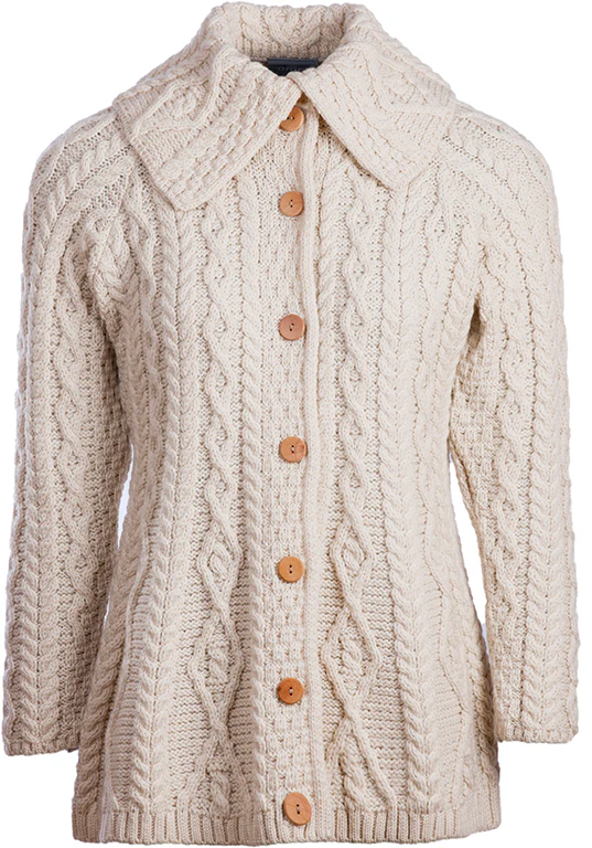 Women's Supersoft Merino Wool 7 Button Cardigan by Aran Mills - 2 Colours - Image 2