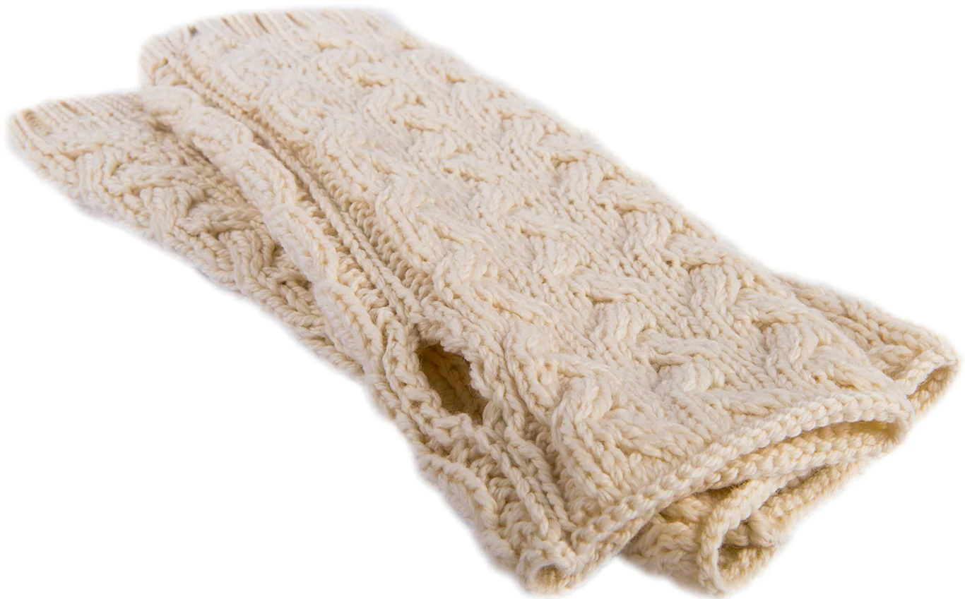 Women's Supersoft Merino Wool Long Fingerless Mittens by Aran Mills - 5 Colours - Image 2