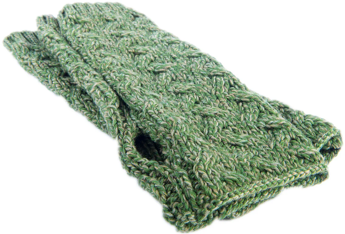 Women's Supersoft Merino Wool Long Fingerless Mittens by Aran Mills - 5 Colours - Image 4