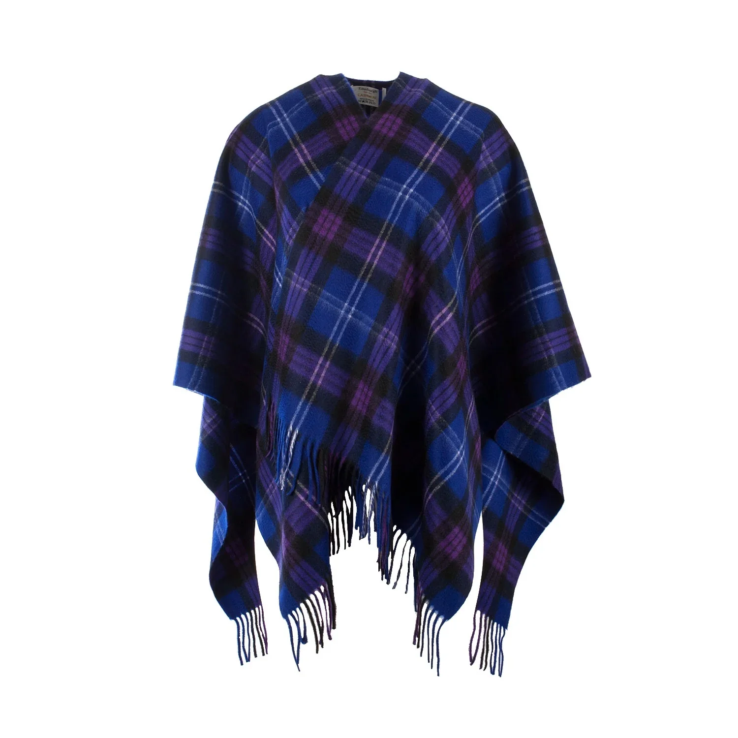 Women's Tartan Cashmere Mini Cape - Image 4