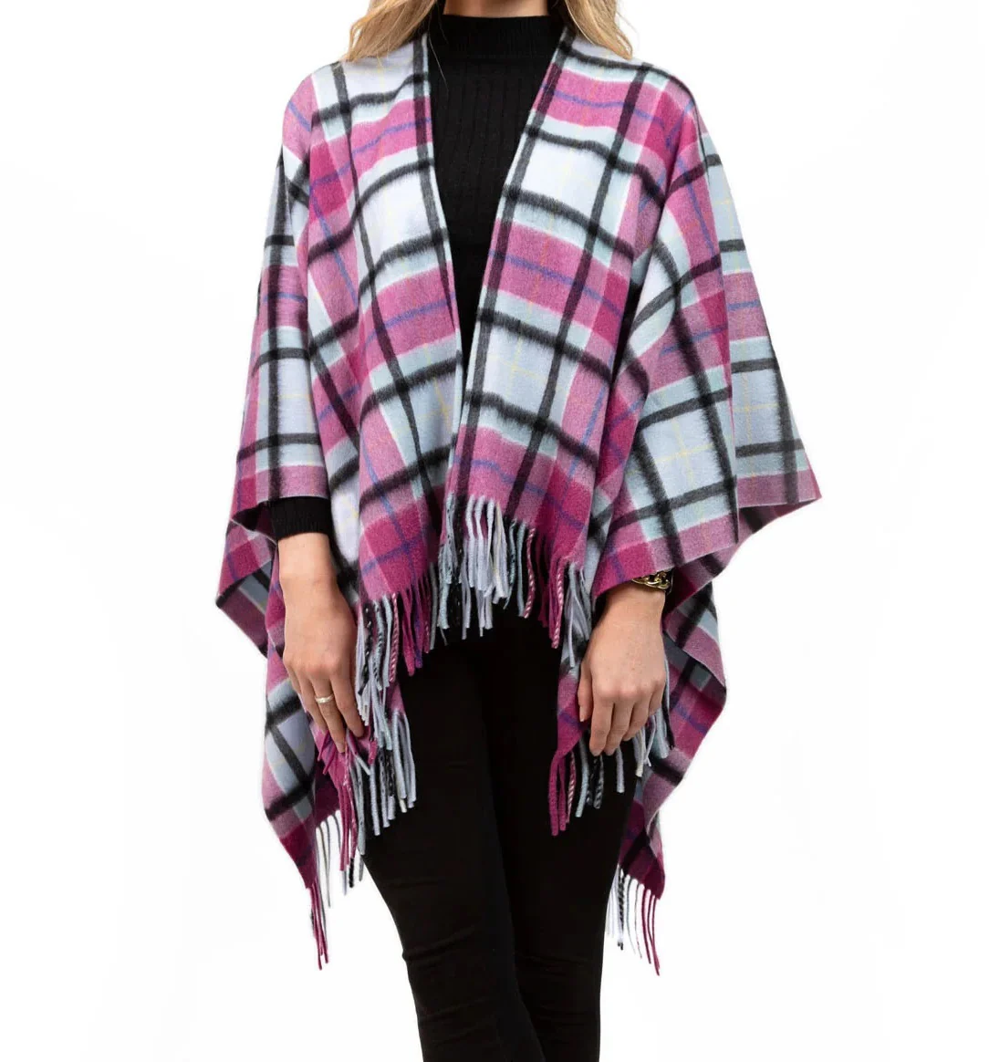 Women's Tartan Cashmere Mini Cape - Image 6