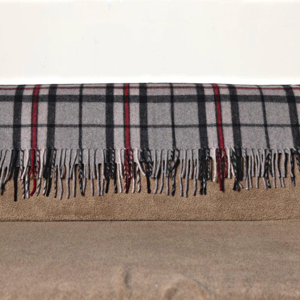 Wool Tartan Knee Blanket - 36'' x 59'' - Thomson Grey - Image 4