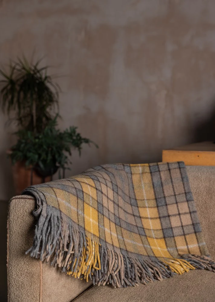 Wool Tartan Blanket - 60'' x 70'' - Buchanan Natural - Image 3