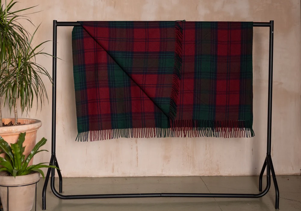 Wool Tartan Blanket - 60'' x 70'' - Lindsay - Image 5