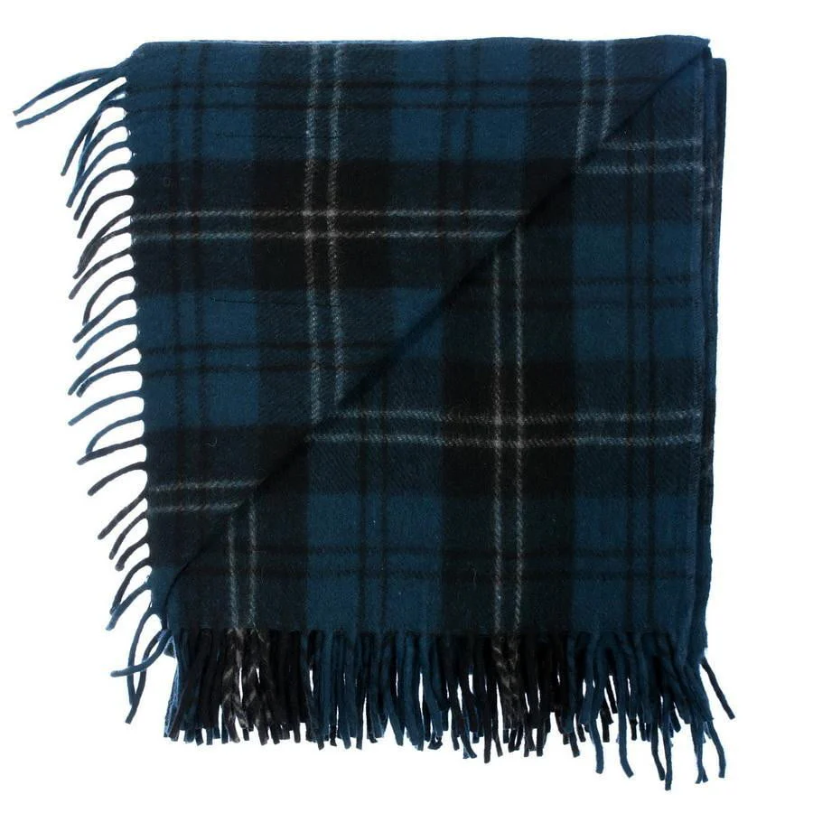 Wool Tartan Blanket - 60'' x 70'' - Ramsay Blue - Image 2