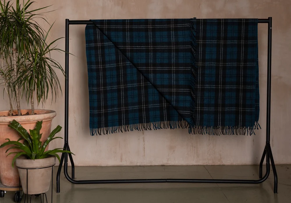 Wool Tartan Blanket - 60'' x 70'' - Ramsay Blue - Image 5