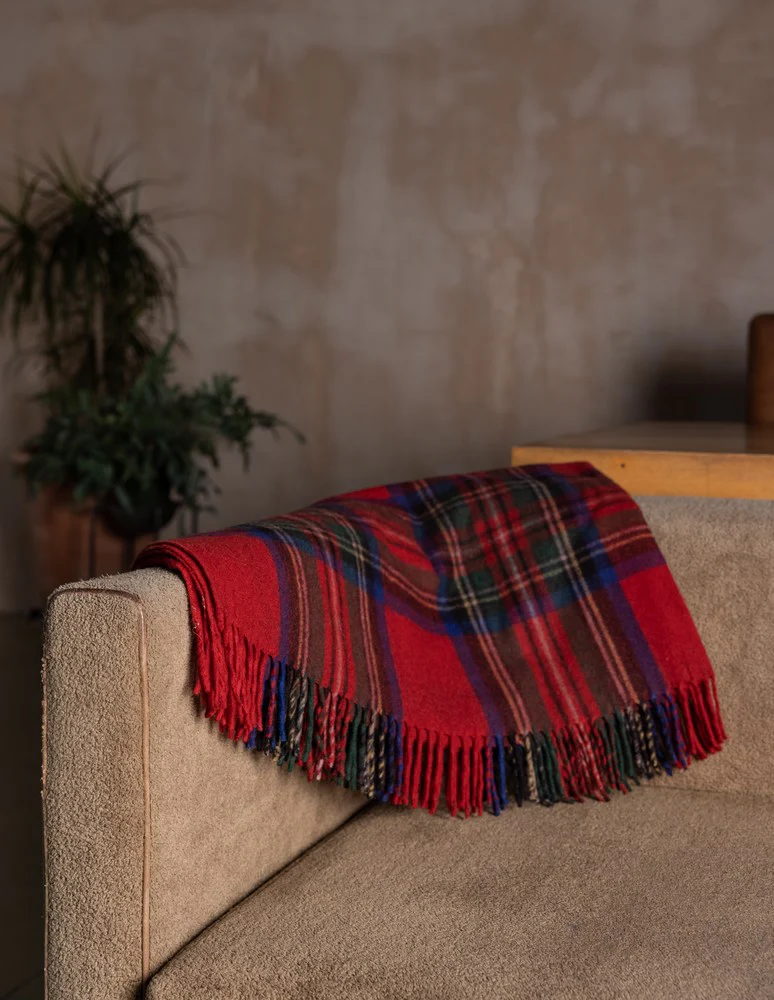 Wool Tartan Blanket - 60'' x 70'' - Royal Stewart - Image 3