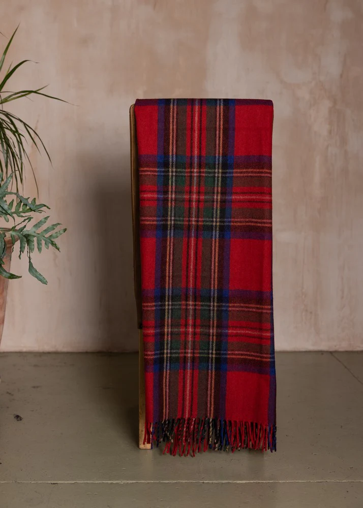 Wool Tartan Blanket - 60'' x 70'' - Royal Stewart - Image 4