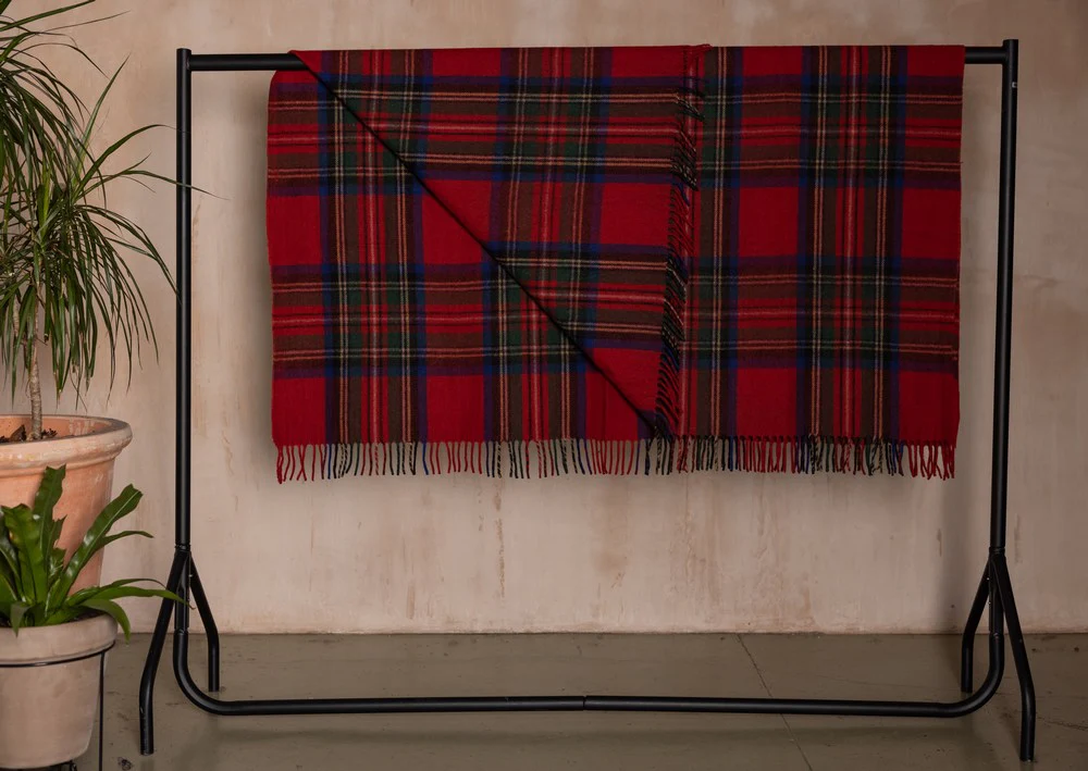Wool Tartan Blanket - 60'' x 70'' - Royal Stewart - Image 5