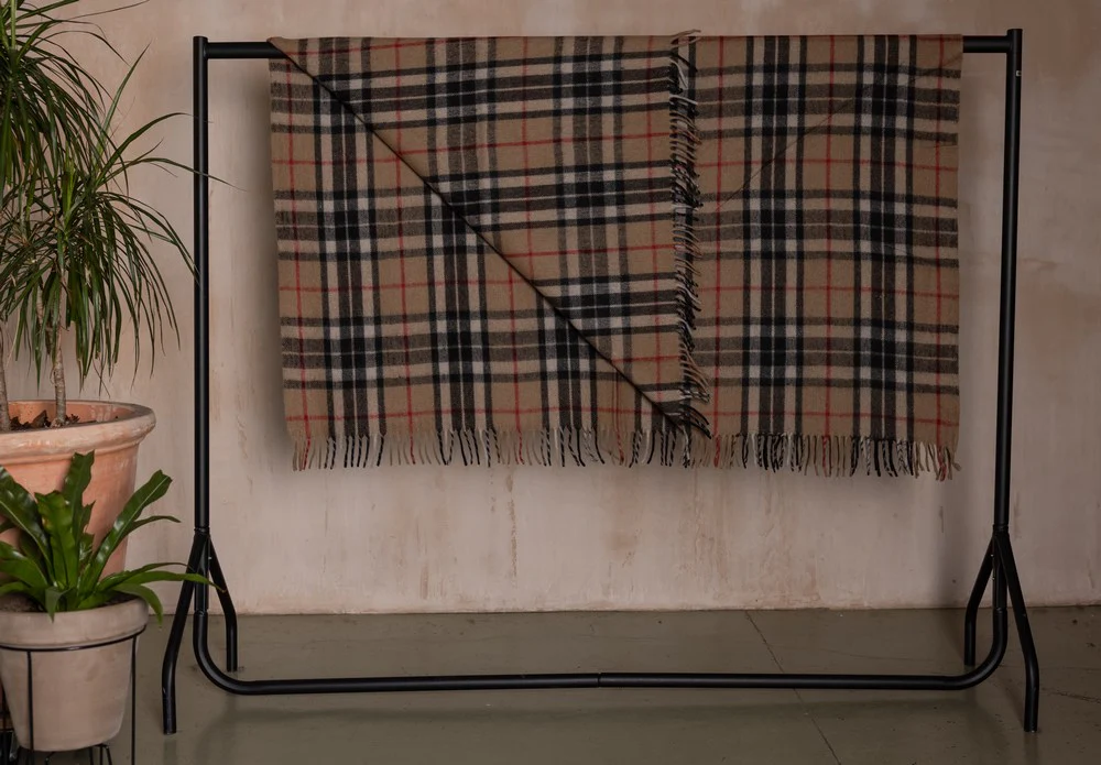 Wool Tartan Blanket - 60'' x 70'' - Thomson Camel - Image 5